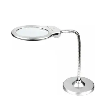 

5x, 2.25x Desktop Adjustable Metal Hose Magnifier Illuminated Loupe MG4B-6