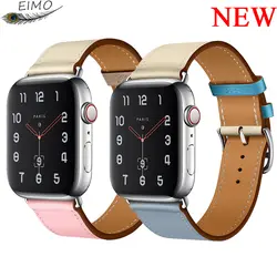 EIMO Pulseira ремешок для apple watch группа iwatch Группа 42 мм 38 мм 44 мм 40 мм я часы correa коровья кожа ремешок для appel watch 4