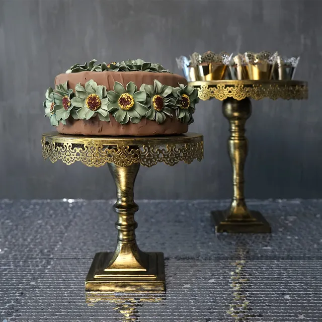 vintage plate cake stand