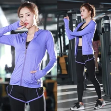 Yoga sets 3 Piece ( Bra + Jacket + Pants ) Yoga Sport Suits Sports Female Running Sportswear Gym Running Sets Free Shipping