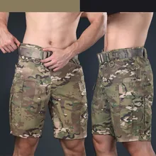 Мужские Военные Тактические камуфляжные костюмы для выживания, короткие брюки карго, летние уличные спортивные охотничьи походные шорты длиной до колен