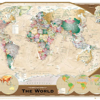 World Map Tripel Projection Poster Print (24 x 36)