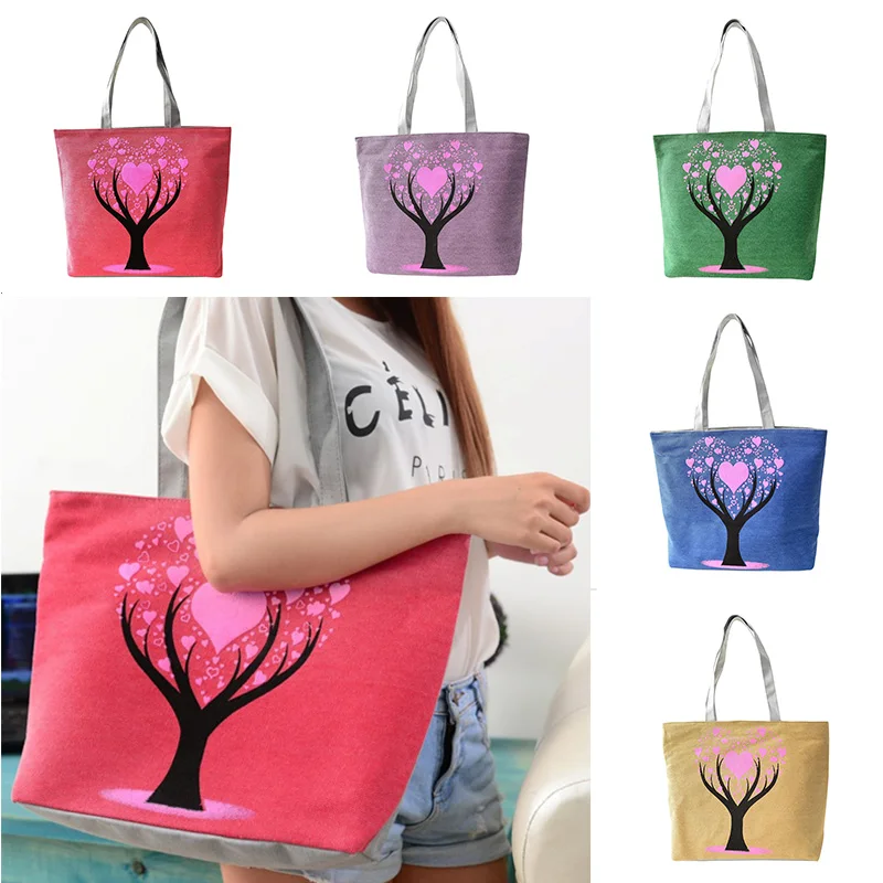 Повседневные сумки тоут из парусины через плечо для покупок женская сумка с