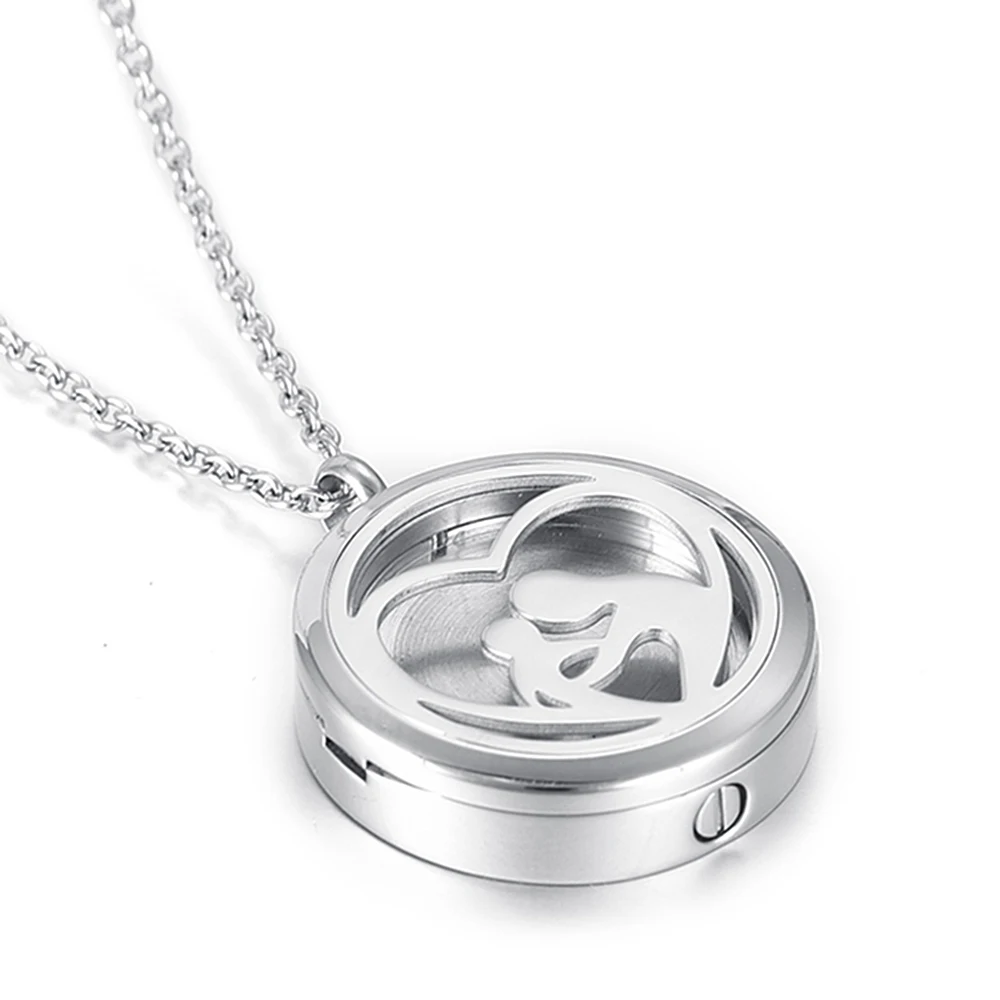 Ijd5001 Mom And Child Perfume Locket Cremation Memorial Jewelry For Family Loss Urn Pendants