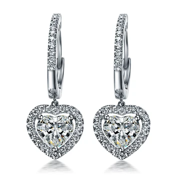 

Faultless Lovely 1.5Ct/piece Diamonds Earrings for Women Top Quality 925 Silver White Gold Color Wedding Earrings