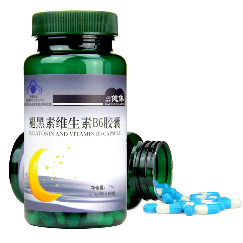 

Melatonin Capsule Sleep Aid Improve Nighttime Sleeping Add Vitamin B6