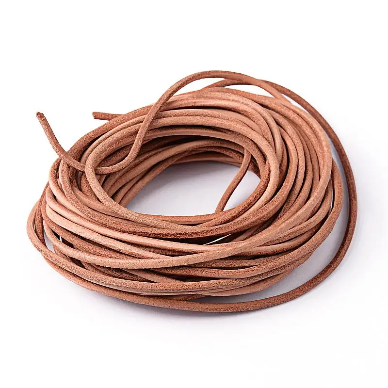 

Jewelry Findings Leather Beading Cord,Cowhide Leather, DIY Necklace Making Material, Peru, Size: about 3mm thick, 10m long