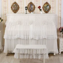 1PCS High-grade Lace Embroidery Polyester Fabric Art European Dust Covers Piano Double And Single Stool 3 Styles Piano Set