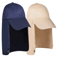 Быстросохнущая полиэфирная рыболовная Кепка с шейным чехлом однотонная мужская садовая шляпа летняя охотничья походная Солнцезащитная шляпа