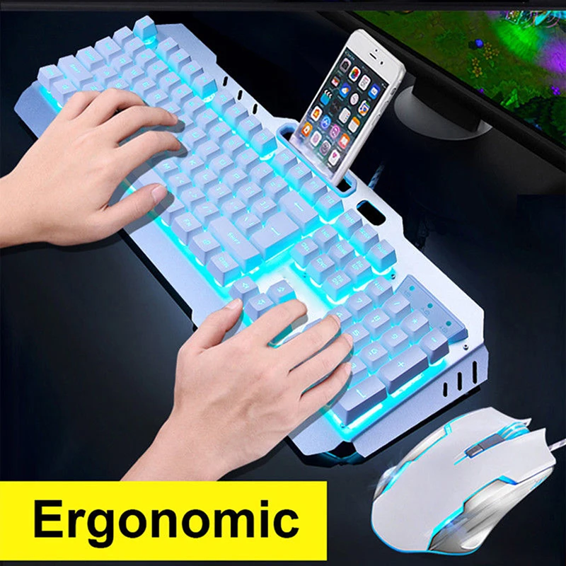 

USB Wired Gaming Keyboard Rainbow LED Backlit Gaming Keyboard Mechanical Keyboard Illuminated Light For Computer Desktop Laptop