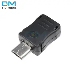 20 шт./партия для рукоделия Micro USB 5 Pin T Порты и разъёмы со штекерной розеткой, разъем с Пластик Крышка черный DIY Kit