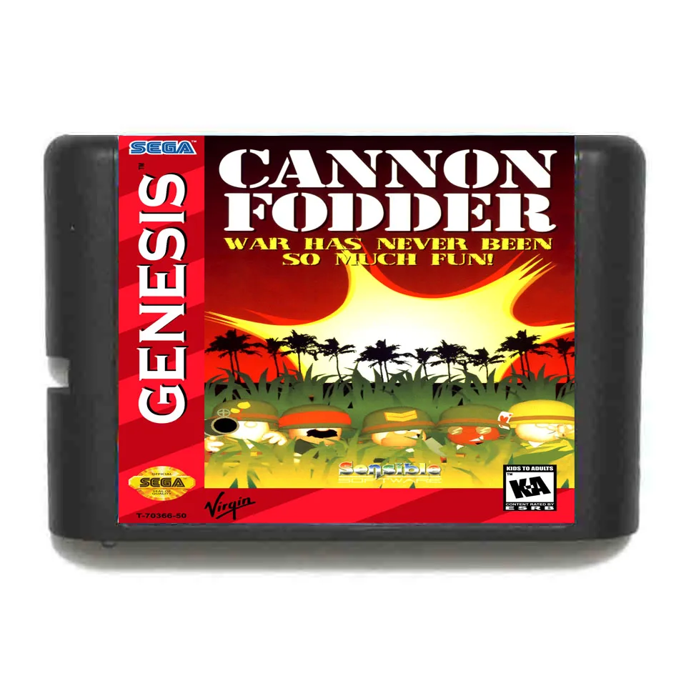 Картридж для игры Cannon Fodder новейшая 16 бит игровая карта для sega Mega Drive/Genesis system