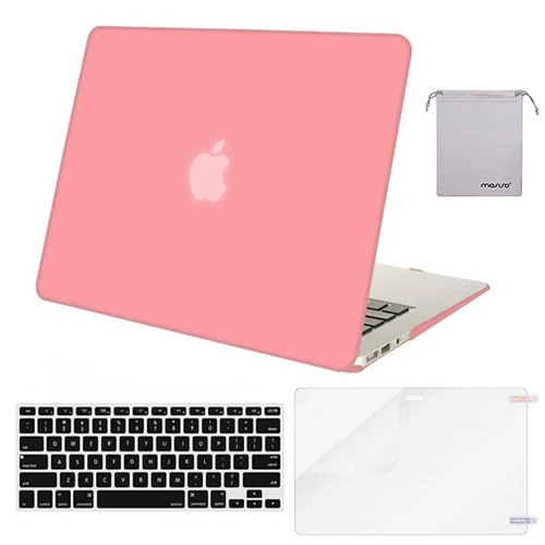 Защитный чехол для ноутбука Mosiso для MacBook Air 13 2013+ силиконовый чехол для клавиатуры/защита экрана/Сумка - Цвет: Pink