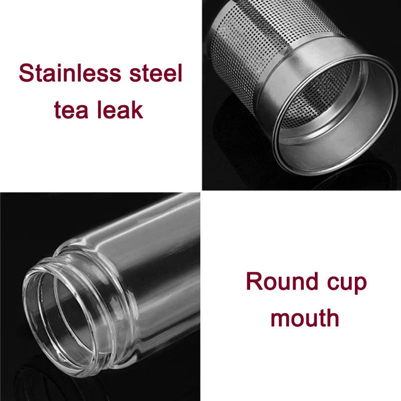 Best Borosilicate Glass Bottle Tea Infuser Travel Mug with Strainer for Loose Leaf Tea LBShipping