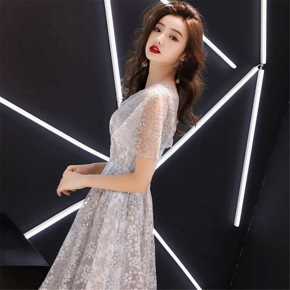Белое Женское свадебное платье Qipao с аппликацией, элегантный сексуальный изысканный халат, Короткие плиссированные платья с кружевным рукавом, Cheongsam