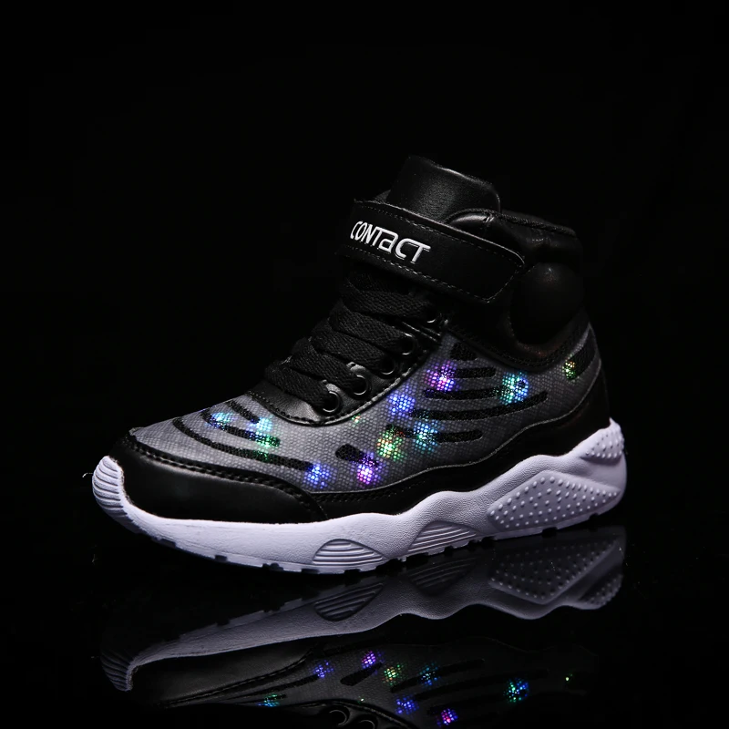 Goedkoop Oom Jerry Led Schoenen Voor Kind Usb Laadstroom Light Up Sneakers Voor Jongens Meisjes Gloeiende Mode Schoenen School Comfortabele Casual