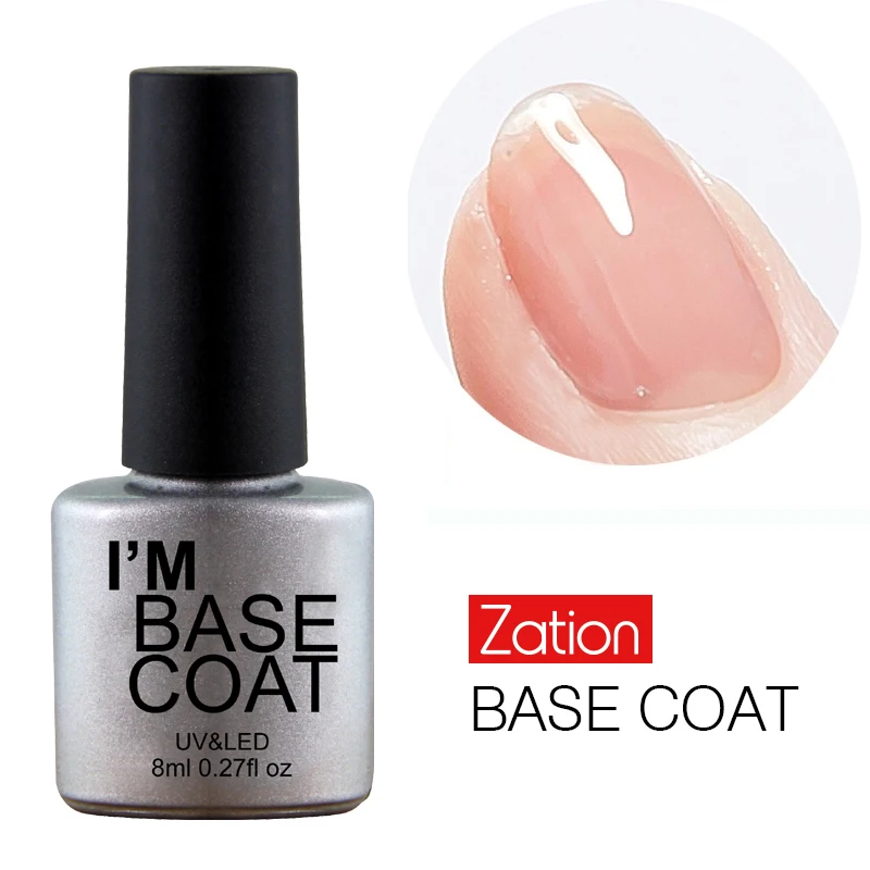Zation Transparent Nail Art Polish Colorless Gel Enamel Lamp Nails Base Coat Top Foundation UV | Красота и здоровье
