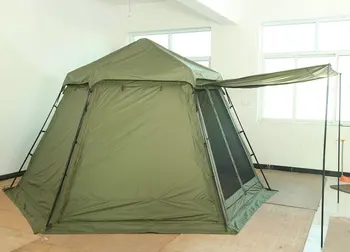 

Folding Tent Camping Awning Travel Outdoor 5-8person for Family Steel Rod Hexagonal Activity Free to Build Speed Open