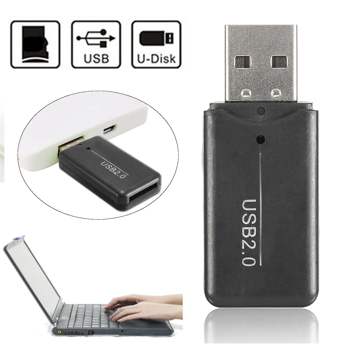 

High Speed Mini USB 2.0 Interface Internal Micro SD TF T-Flash Memory Card Reader Adapter for PC Computer Laptop Speaker Black