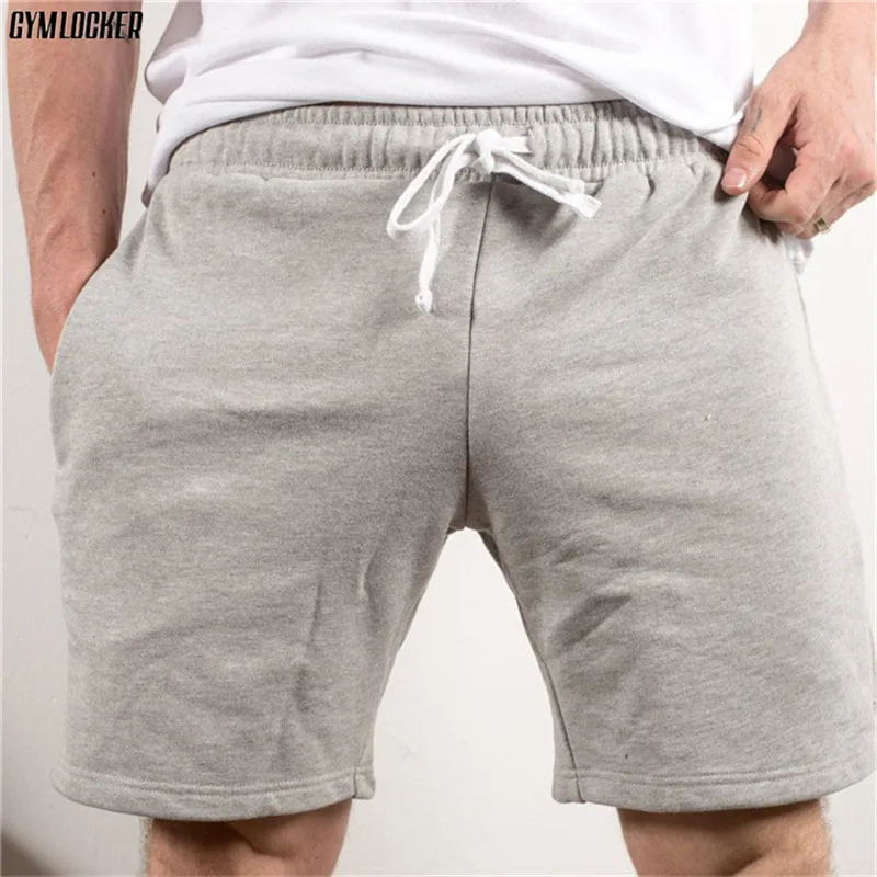 GYMLOCKER бутик Новые повседневные однотонные шорты для бега Мужская бодибилдинг одежда Мода Фитнес хлопок летние мужские шорты