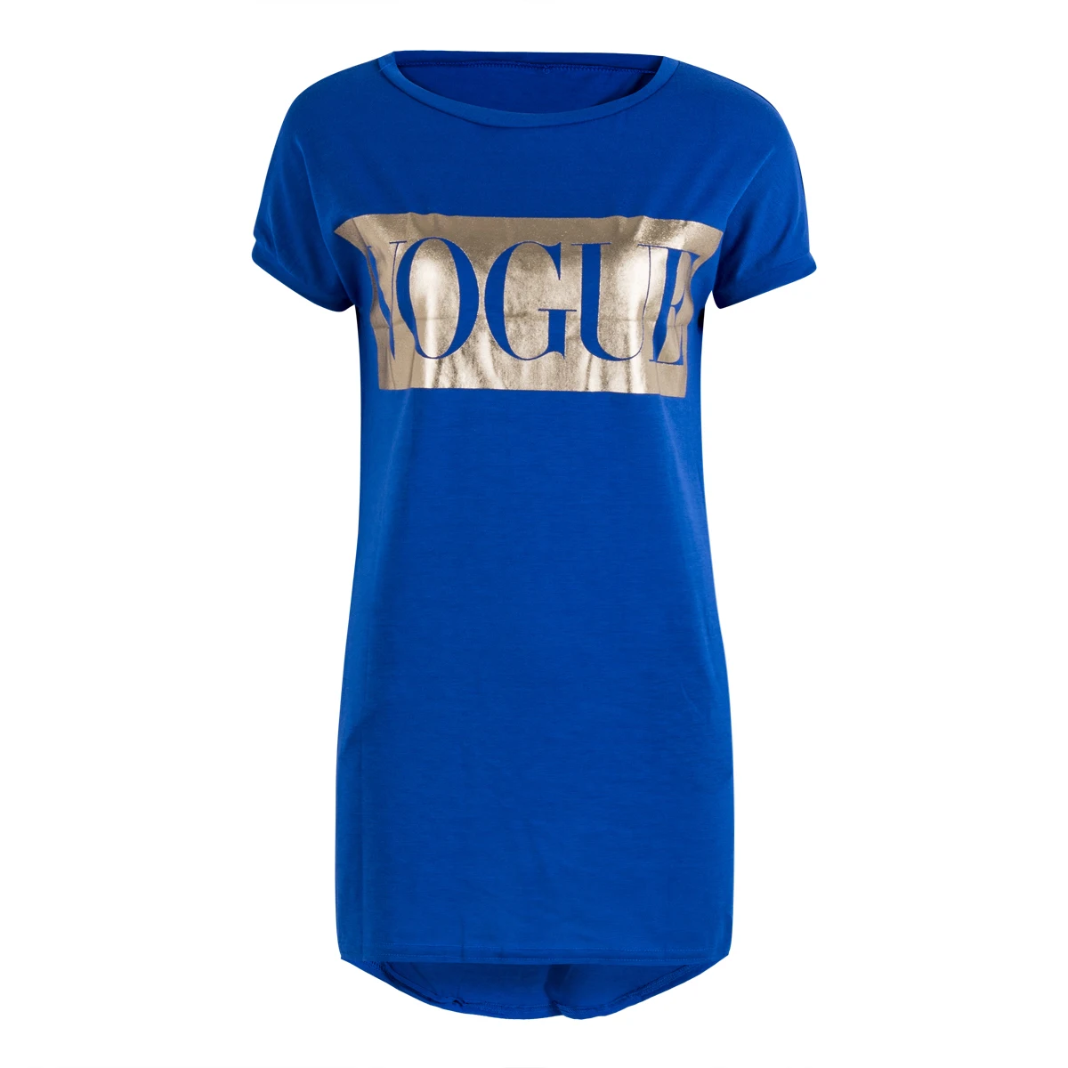 

Womens VOGUE Printed Sleeve Loose Short Mini Dress Summer Beach Long Tops T Shirt Dress