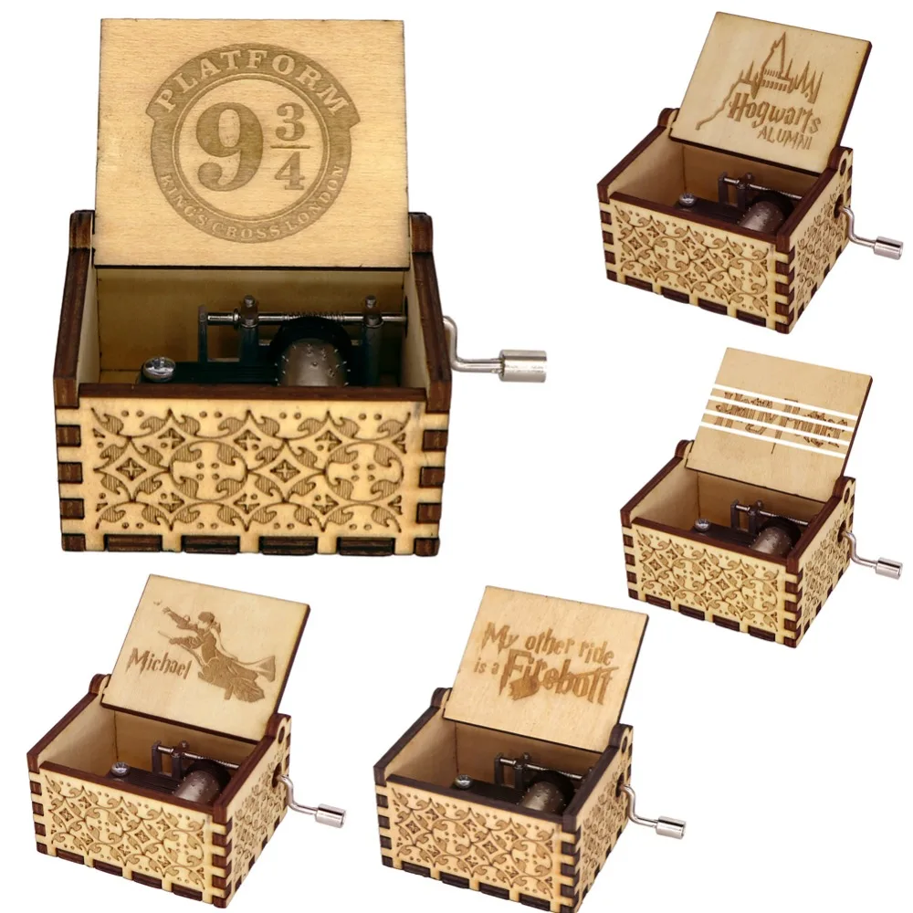 

Drop Shopping Wooden Carved Music Box Hand-cranked Musical Box Potter Theme Music Box Birthday Gift Christmas Gift Box Gift