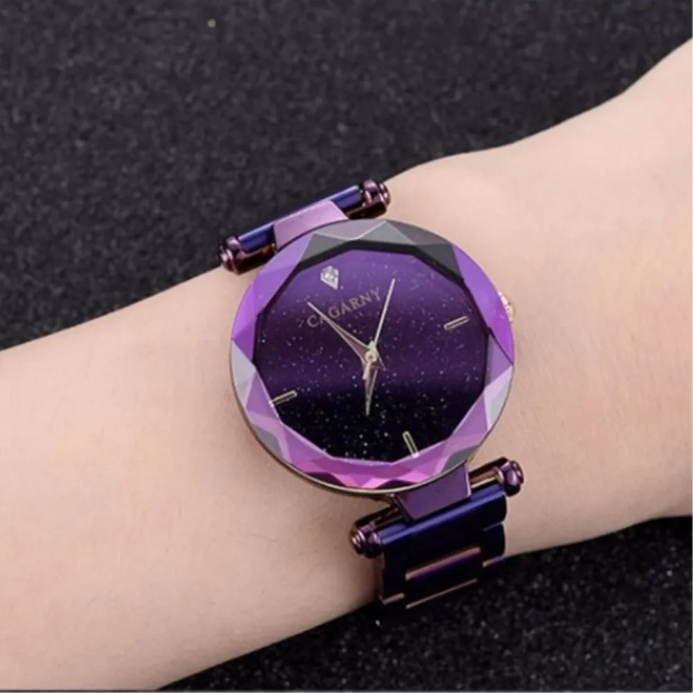 Cagarny Luxury Brand Starry Sky Women TOP Watch Quartz Wristwatch Ladies Crystal Wristatch Purple Montre Femme Relogio Feminino Cagarny Luxury Brand Starry Sky Women TOP Watch Quartz Wristwatch Ladies Crystal Wristatch Purple Montre Femme Relogio Feminino
