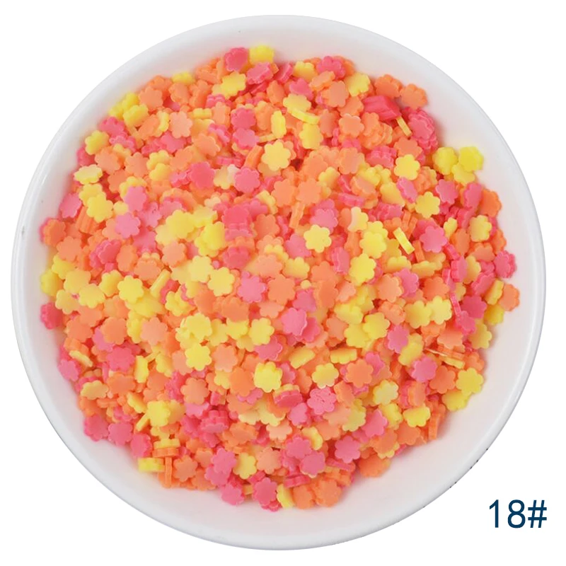 50g/lot Cute Hot Selling Clay Sprinkles, Colorful Heart Five Star Bow Candy Sprinkles for Crafts Making Slimediy