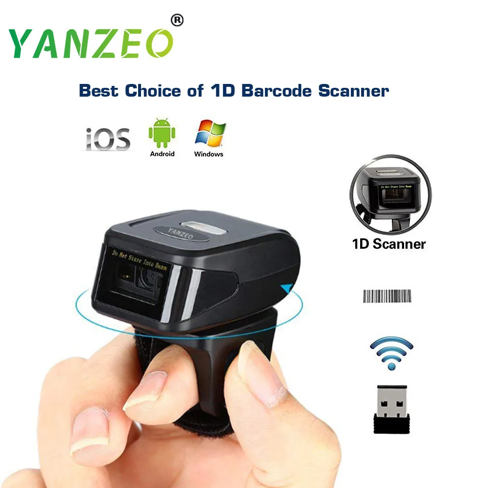 Yanzeo Портативный USB Ручной Проводной беспроводной сканер штрих-кода Bluetooth 1D/2D QR считыватель штрих-кода PDF417 IOS Android IPAD