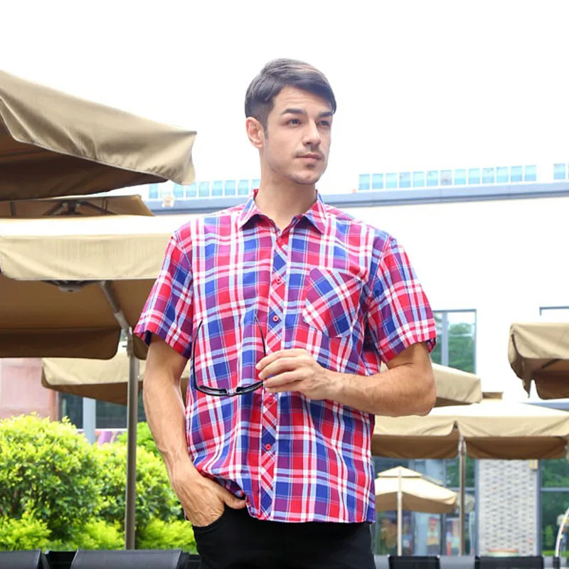 الصيف عارضة رجل Pliad بأكمام قصيرة قميص الذكور تناسب ضئيلة قميص الأعمال عارضة الرجال قميص رجل عارضة القمصان Camisa الغمد