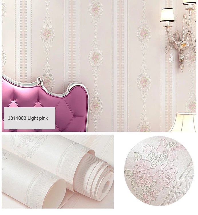 Pastoral Rustic Floral Wall Paper Striped Wallpaper Flowers Mirror Wallpaper Mural for Bedroom 3d background papel