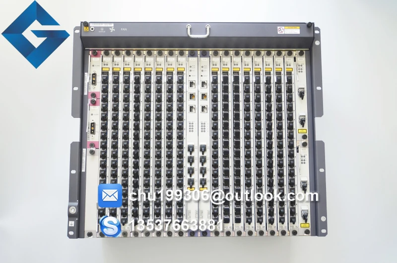 Оригинальный Новый Huawei 21 дюймовый MA5680T MA5680 GPON/EPON OLT оборудование с 2 * PRTE SCUN X2CS и 16 GPFD