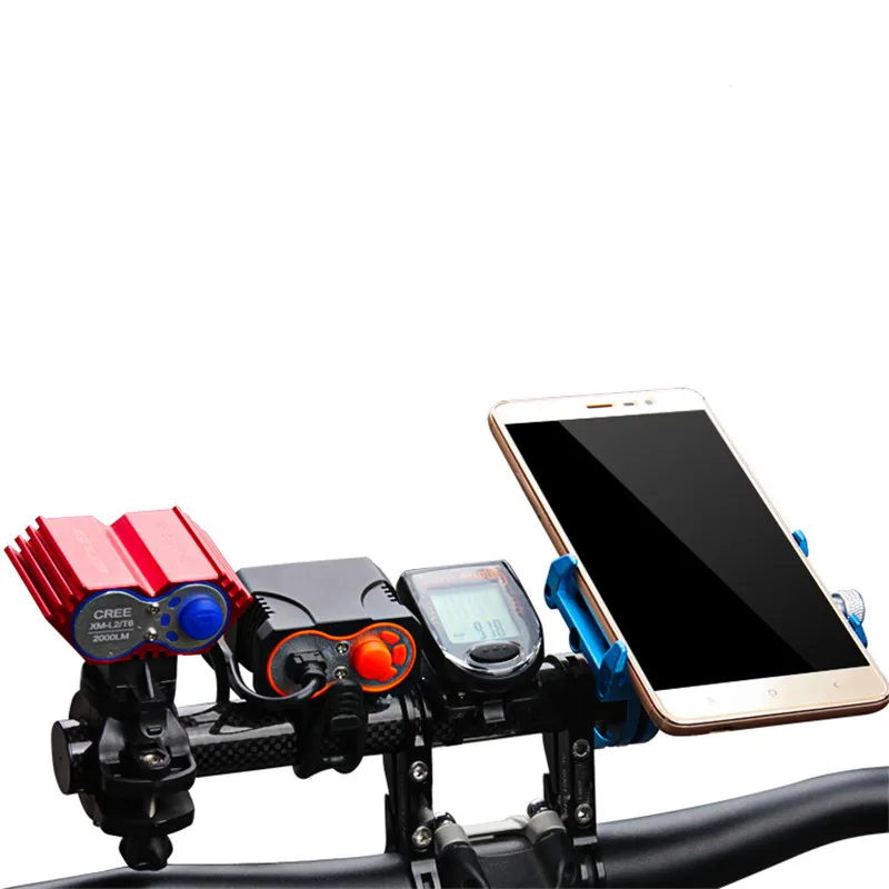 Черный/синий/красный велосипедный руль из углеродного волокна, велосипедный держатель для телефона, держатель для горного велосипеда, аксессуары для горного велосипеда