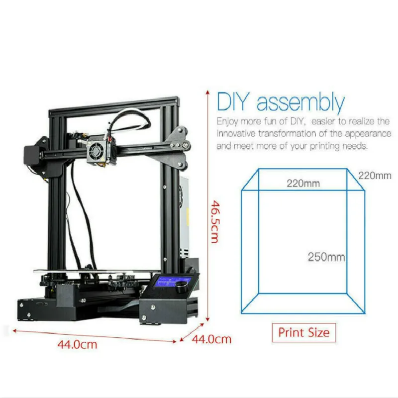 zrprinting Newest Upgrade A13 3D Printer Kit With Cmagnetic Bulid Sticker Resume Print Power Off Brand Power Supply