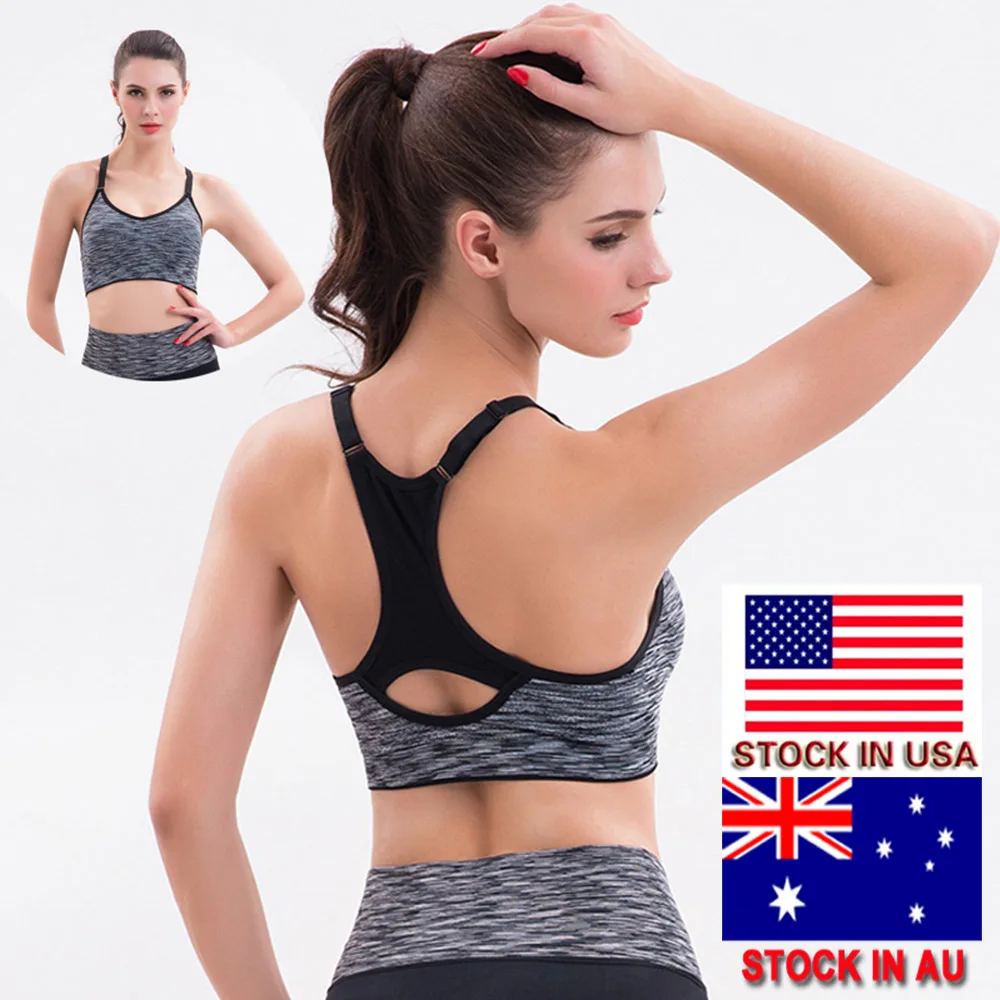 ZK25 Women Fitness Yoga Sports Bra For Running Gym Adjustable Spaghetti