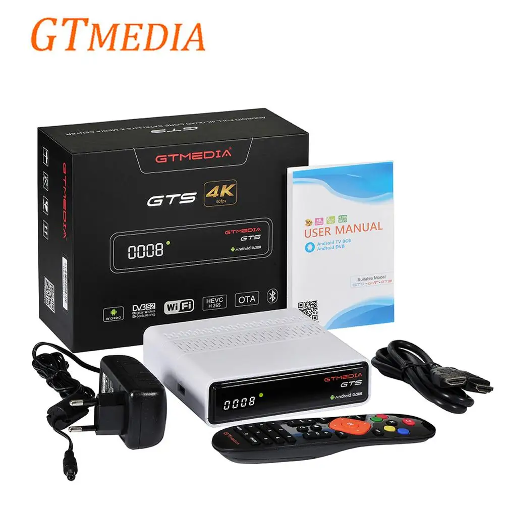 

New Android 6.0 + DVB-S2 GTMedia GTS 2G+8G Dual-band WIFI 4K TV Box Adapter TV Box