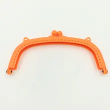 10Pcs DIY Orange Plastic Coins Purse Arc Frame Kiss Clasps Fermoir Handbag Handle Findings 16x8.5cm orange nonslip plastic grip 3 1 4 mini paint roller handle frame