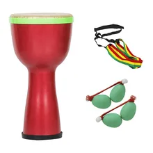 2018 World Newly Drum 8 Inch Professional African Drum + 1 Pair African Drum Sand Egg + Shoulder Cross Strap Musical Instrument