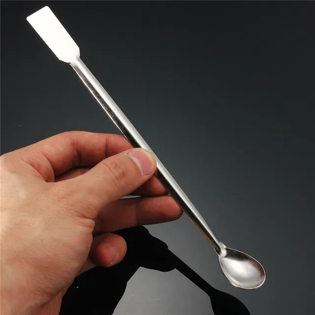 20CM Stainless Steel Horn Round Medicinal Spoon Ladle Spatula Home
