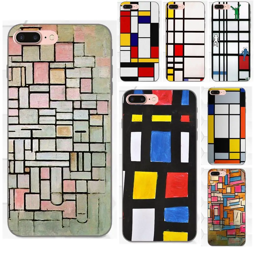 Мягкий резиновый чехол для телефона из ТПУ с абстрактным рисунком Piet Mondrian Huawei Honor