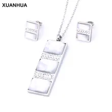 XUANHUA Ювелирные наборы из нержавеющей стали опал ювелирные изделия из золота из Дубаи наборы для женщин ожерелье и набор сережек женские аксессуары