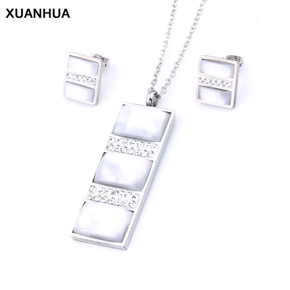 

XUANHUA Stainless Steel Jewelry Sets Opal Jewelry Dubai Gold Jewelry Sets For Women Necklace and Earing Set Women Accessories