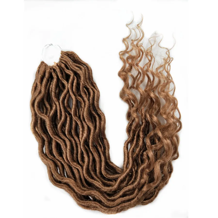 Pervado волосы синтетические мягкие Faux locs Curly вязание крючком плетение волос для наращивания 22 дюйма 70 г/упак. 24 пряди/упаковка богиня прическа - Цвет: #27