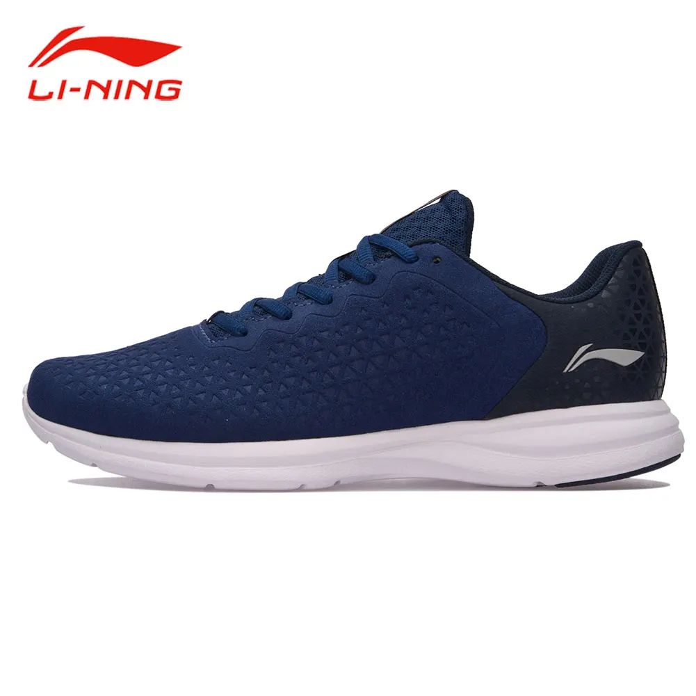 Li Ning Men Light Anti Slip Running Shoes Gradient Triangle Pattern PU Support Sneakers LiNing