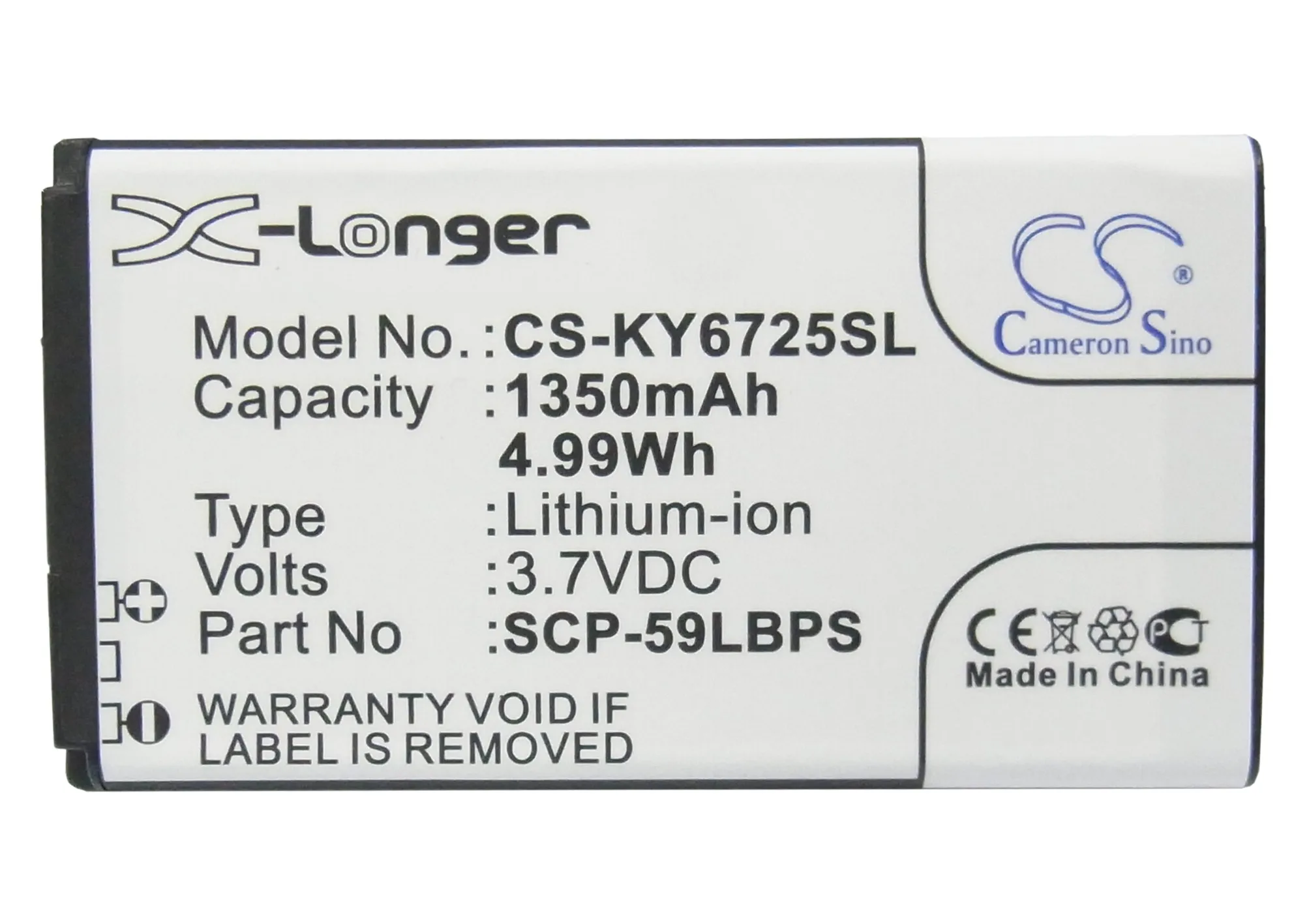SCP 59LBPS батареи Cameron Sino 1350mAh для Kyocera C6725 C6730 Hydro Icon Vibe 4G KYC6725AVB|Аккумуляторы мобильных