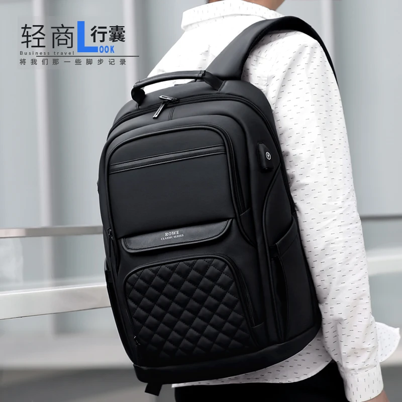 FRN, деловой мужской рюкзак, черный, usb, зарядка, защита от кражи, рюкзак для ноутбука, 15,6 дюймов, мужской, большой емкости, модный, для путешествий, рюкзаки