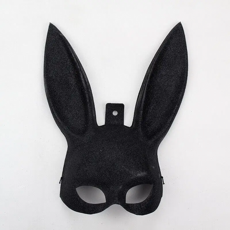 

Easter Make-up Rabbit Ear Mask Cosplay Costume Bunny Long Ears Party Mask White and Black Color to Halloween Masquerade
