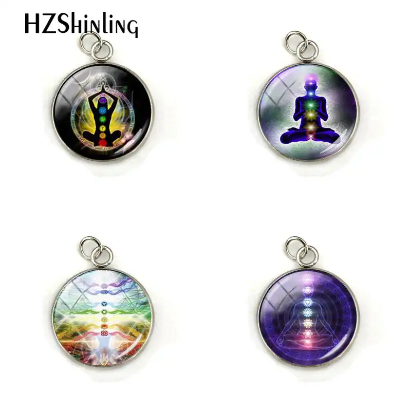 Модные чакра Рейки Исцеление Шарм Будда йога кулон для медитации духовный Ом Символ надежды Jewelry нержавеющая сталь кулон подарок