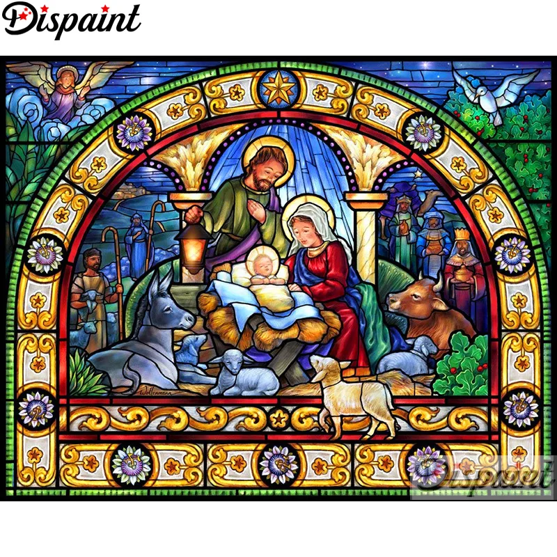 Dispaint полная квадратная/круглая дрель 5D DIY Алмазная картина "религиозная Подвеска" Иисус "" вышивка крестиком 3D домашний декор A12183