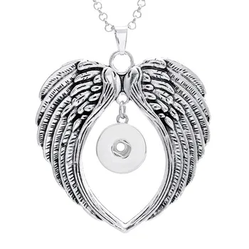 

10pcs High Quality Angel Wing Snap Pendant Button fit 18mm snap Jewelry Necklaces Snap Jewelry Necklace Pendant